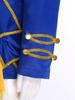 Kids Circus Ringmaster Jacket Long Sleeve Zip Up Tassel Golden Braided Tape Major Uniform Costume Sash