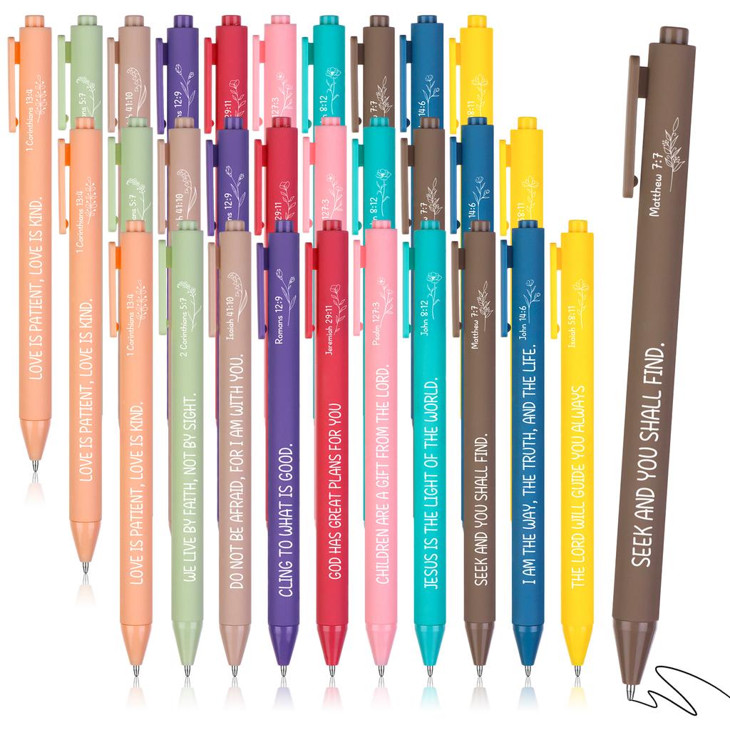 30 Pcs Christian Bible Verse Pens Gifts Bulk Religious Inspirational Scripture Ballpoint Pen For Women Men Office Sunday School