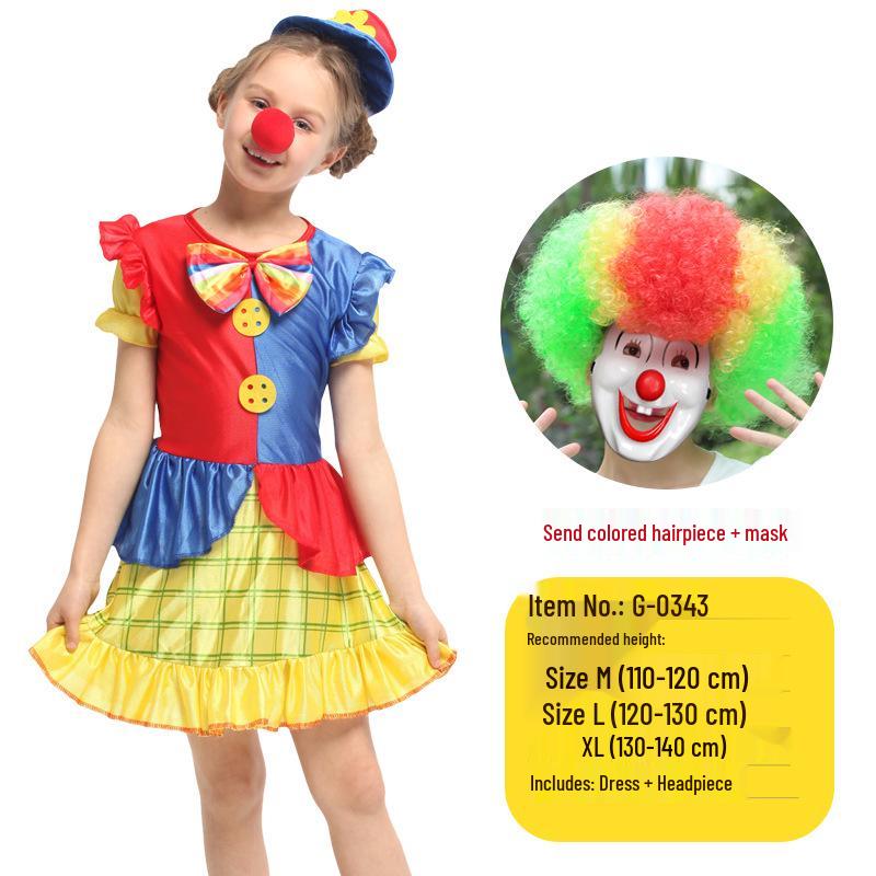 Kids' Clown & Magician Costume Set for Boys & Girls - Perfect for Masquerades, National Day, Christmas & New Year Performances.