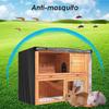 Durable Polyester Rabbit Hutch Cover Weather Resistant Double Layer Bunny Cage Accessory for Rabbits Shelter
