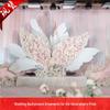Heavenly Pride Wrought Iron Feather Screen: Elegant Wedding Stage Decoration