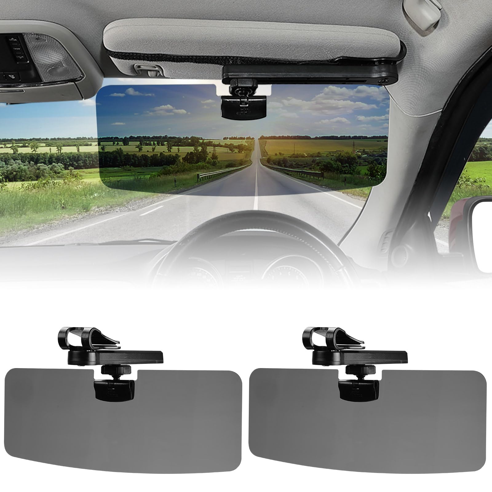 

JOYTUTUS Portable Car Sun 160mm Reduces Glare and Reflected Warranty of Visors, Polarized, Side-Mounted, Front-Mounted, Adjustable, Front/Rear чёрный