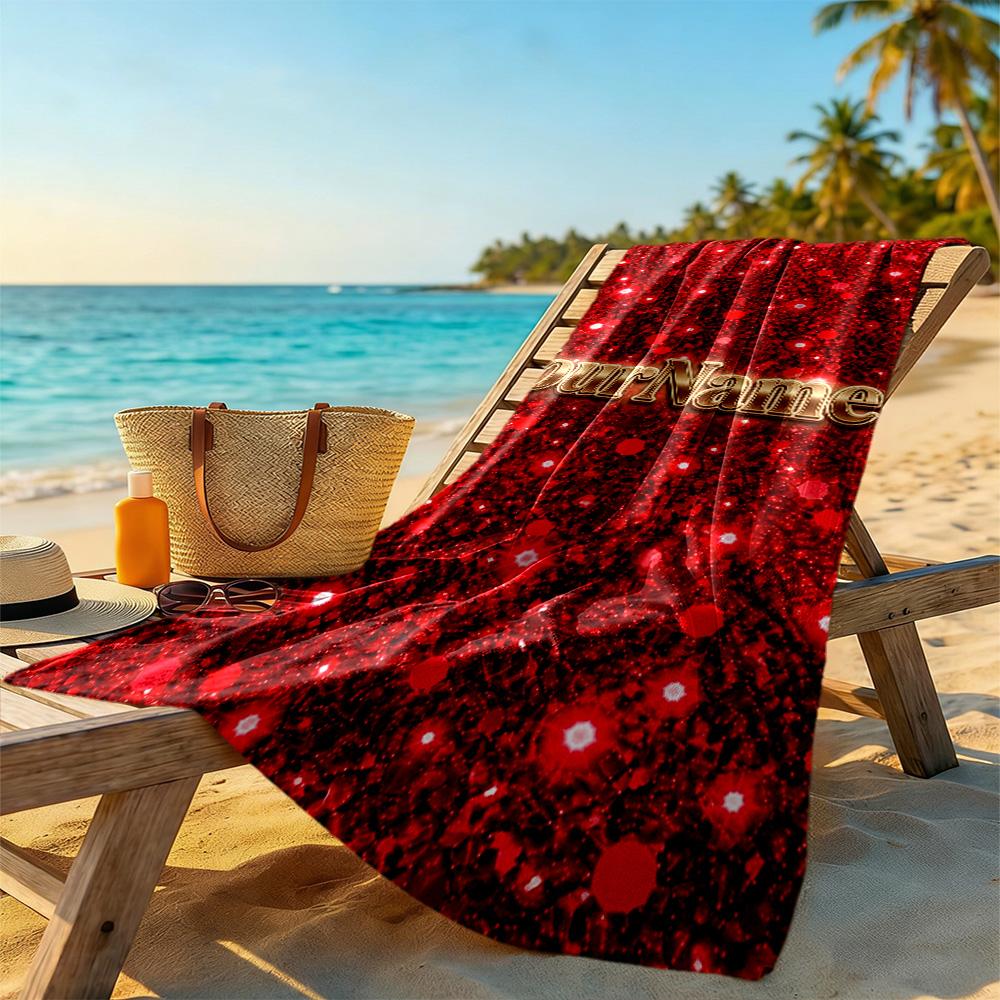 Rose Customize Your Name Beach Towel Soft Durable Quick-Dry Portable for SwimmingBeachCamping Travel Beach AccessoriesGym