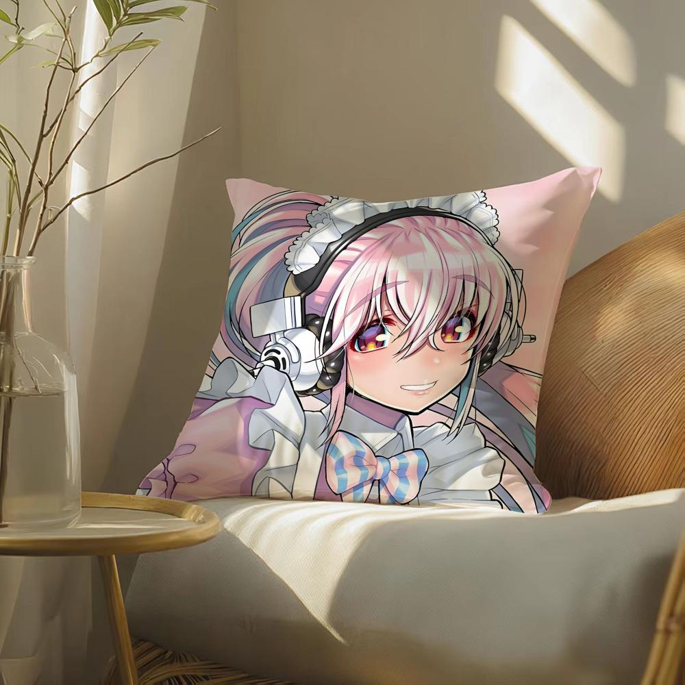 Beautiful Super S-Sonico Manga Kawayii Pillow Case Pattern Printed Pillowcase For Living Room Sofa Cushion Cover