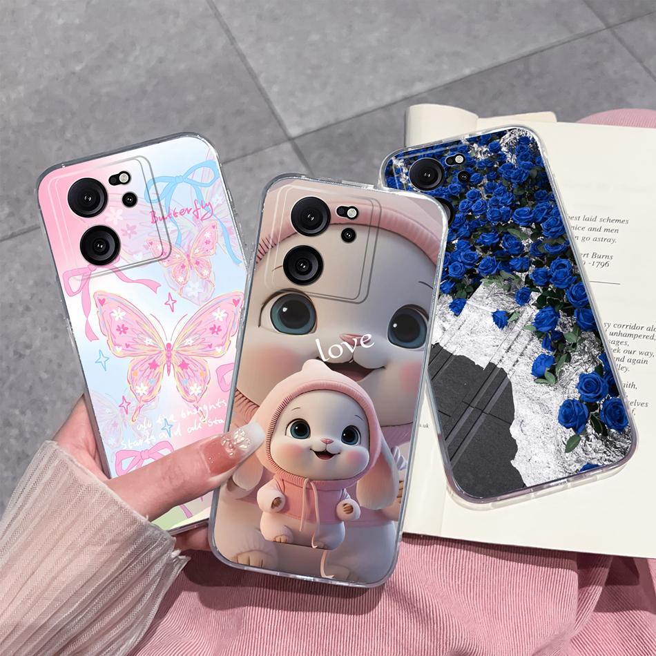 Clear Case For Xiaomi 13T Pro Soft TPU Silicone Cute Cartoon Back Cover For Xiaomi 13 T 13TPro Anti Drop Lightweight Phone Cases