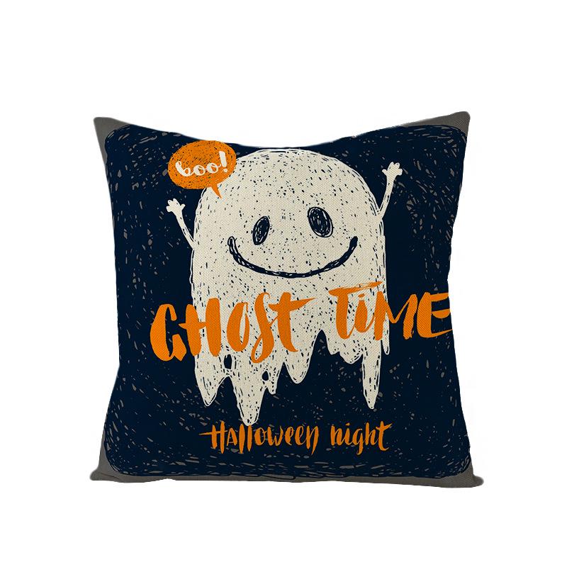 New Home Furnishings Halloween Polyester Pillow Case Home Pumpkin Ghost Fire Cushion Waist Pillow Case