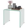Glass Coffee Table, Rectangular, Tempered Glass, Rounded Edges, Transparent