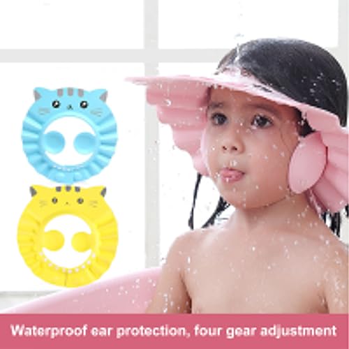 Adjustable Baby Shower Cap, Waterproof Soft Bathing Hat for Kids, Leak-Proof Shampoo Rinse Shield for Toddlers & Infants