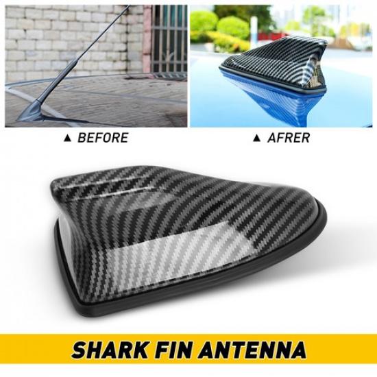 Carbon Fiber Antenna Car Roof Shark Fin Aerial Antenna AM/FM Signal Radio Aerial