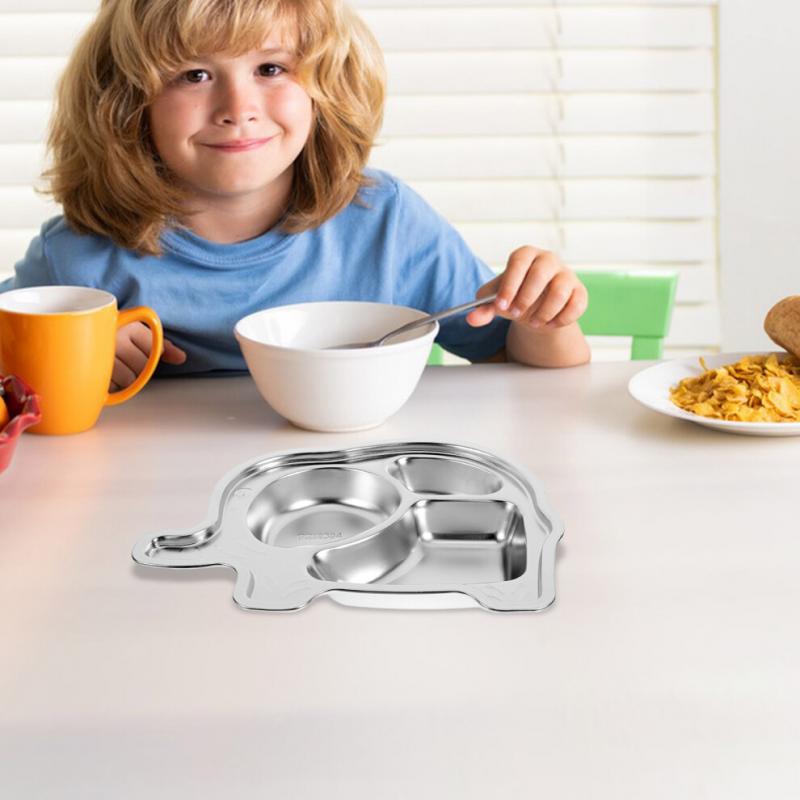 Stainless Steel Compartment Plates Silver For Storage