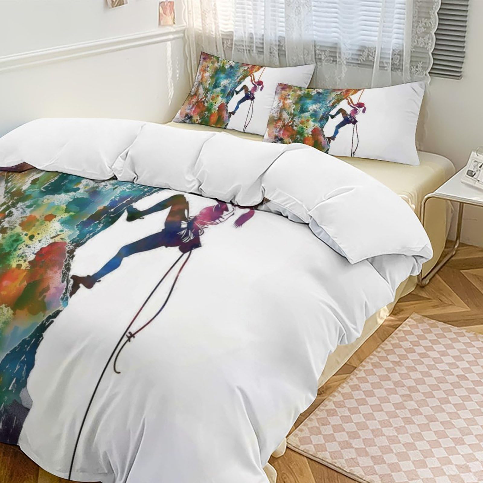 

Climbing Duvet Covers for Kids Teens Adults Quilt Covers Queen Lightweight Down Room Decor 2 Pillowcases 1 Duvet Cover No Quilt (135x200cm)