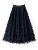 Korean Style Long Mesh Skirt Dress for Birthday, Holiday, Party, Dance - Mid-Length Socialite Swing Cake Skirt