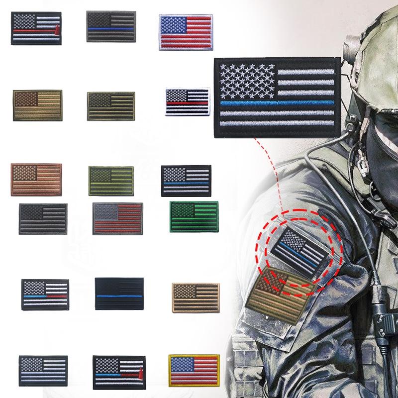 Amerikaanse vlag patch, geborduurd stoffen patch met klittenband, decoratieve badge voor buiten, geschikt voor kleding en rugzakken, 8 x 5 cm