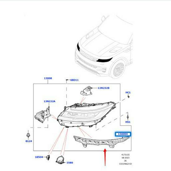 Part Numbers LR187208 and LR167168 Are Compatible with the 2023 Land Rover Range Rover Sport Headlight Mounting Bracket.