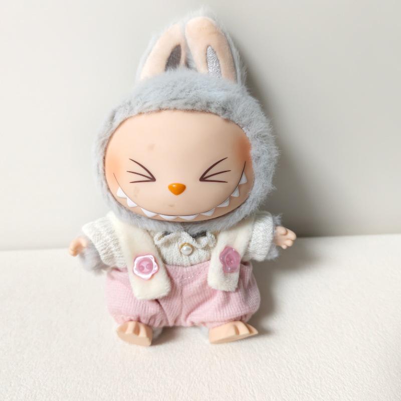 17CM Second Gen Labubu Knitted Hat with Silicone Pendant Replacement Outfit