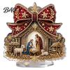Festive Desktop Signs for Holidays Christmas Faux Diamond Painting Tabletop Ornaments, Beginner-Friendly DIY Acrylic Rhinestone Art Ornaments