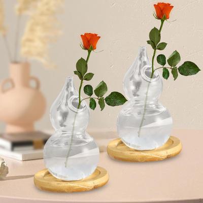 2 Stück Glas Knospenvasen Terrarium Pflanzgefäße Dekorative Bastelzimmer Deko Pflanzgefäße mit Sockel Blume