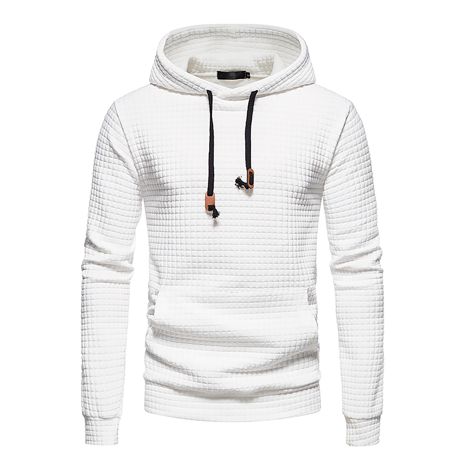 

Мужской осенне-зимний однотонный спортивный повседневный свитер с длинным рукавом M белый