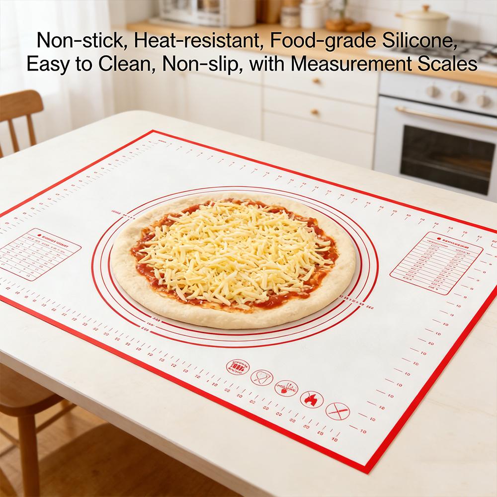 Food Grade Silicone Baking Mat Non-slip Pastry Mat for Rolling Out Dough Making Pie Crust and Fondant with Measuring Function