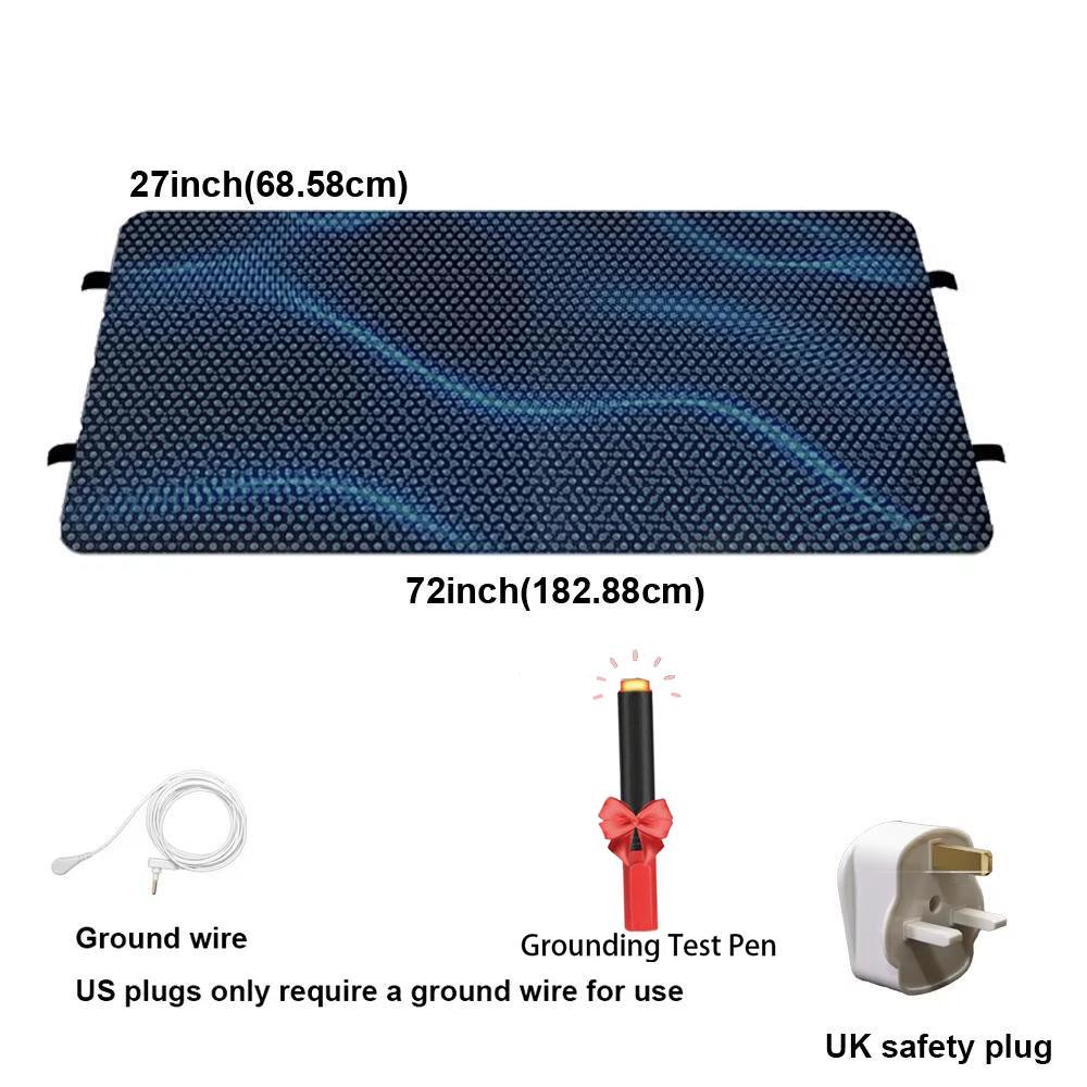 Zemnící rohož pro postel, zemnicí desky se zemnicím kabelem a testerem (Black, Kalifornský král)