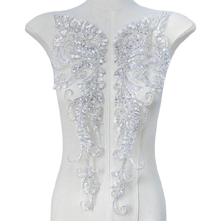 1pair Stylish Embroidered Sequins Patches Elegant Embellishments Patches for Fashion Projects and Event