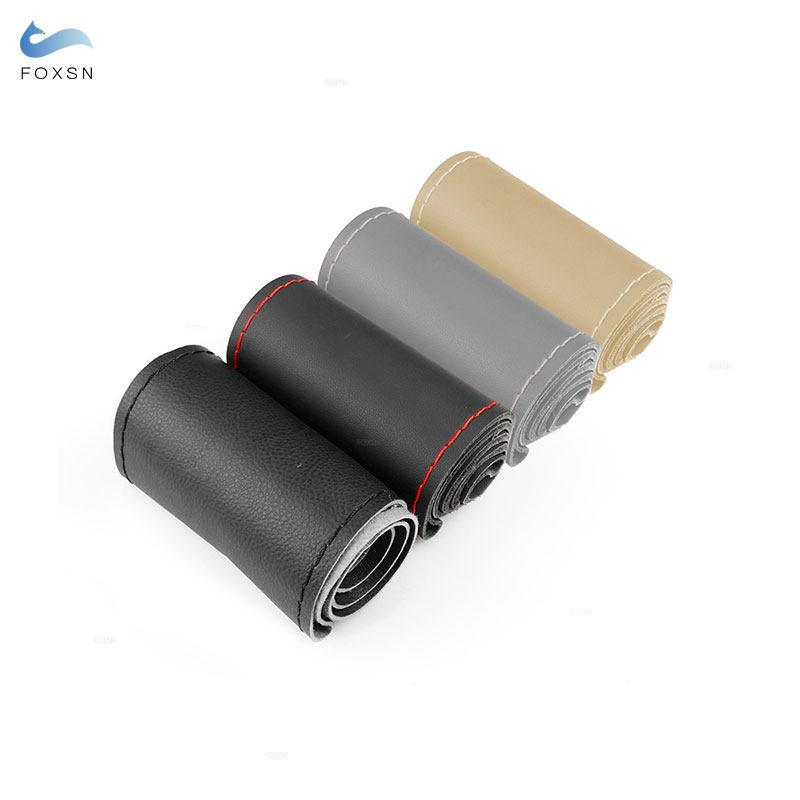 42cm 45cm 47cm 50cm DIY Hand-stitched Soft Microfiber Leather Car Steering Wheel Braid Cover with Needles And Thread Kits