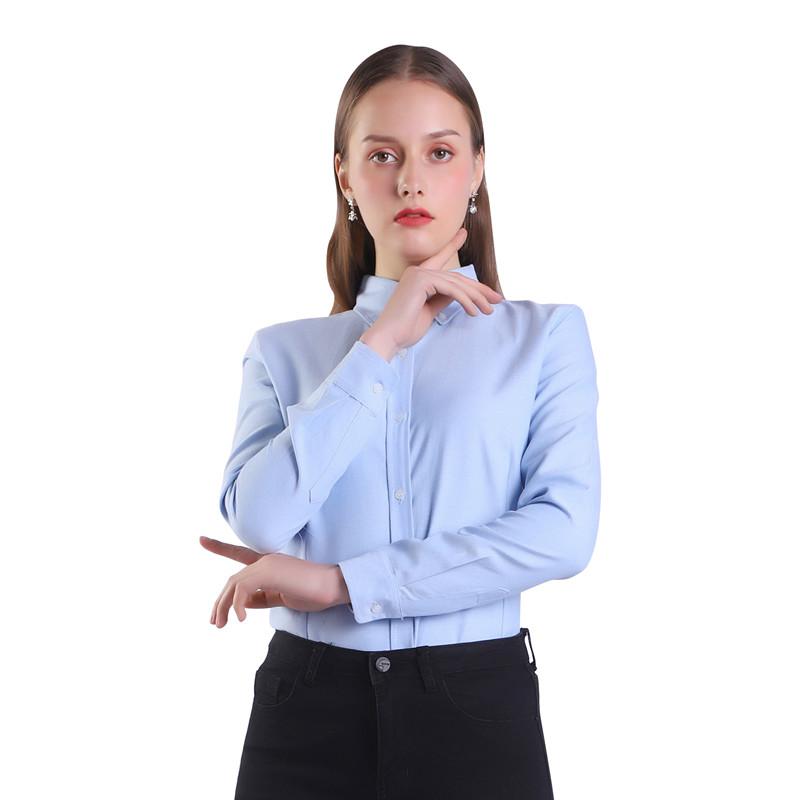 Autumn Women Oxford Shirt White Blue Black Long Sleeve Blouse Office Lady Tops Female Clothes