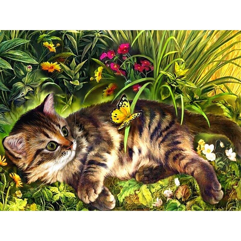 Full 5D Diamond Painting Flower Cat Fairy DIY Diamond Embroidery Diamond Mosaic Cross Stitch Kits Home Decor Gift