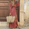 Womens Long Sleeve Floral Maxi Long Dress Ladies Boho Party Evening Casual Dress