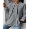 2024 Women's Casual Plus Size Jacquard Hooded Sweatshirt - Autumn/Winter Collection