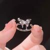 Adjustable Butterfly Zircon Ring, Stainless Steel Cute Rings Jewelry for Women, Comfort Fit Daily Wear Best Friend Gift Idea