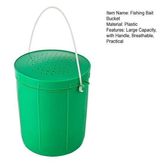 Kbelík na rybářské nástrahy s rukojetí Velkokapacitní Přenosný Prodyšný Nádoba na žížaly, červy, larvy, nástrahy Rybářské vybavení