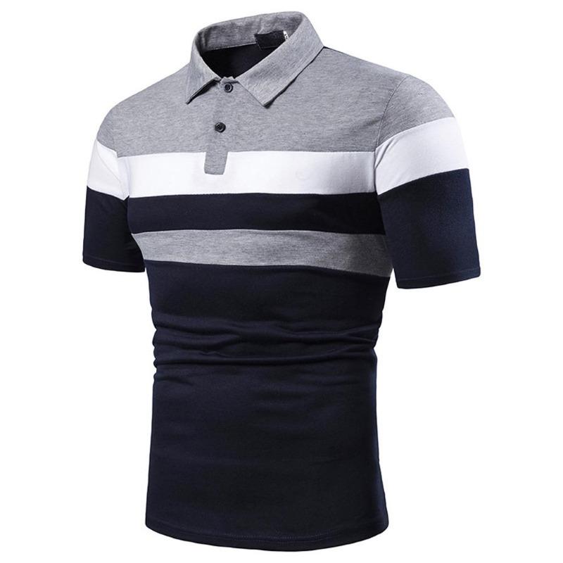 Personality Men Slim Patchwork Shirt