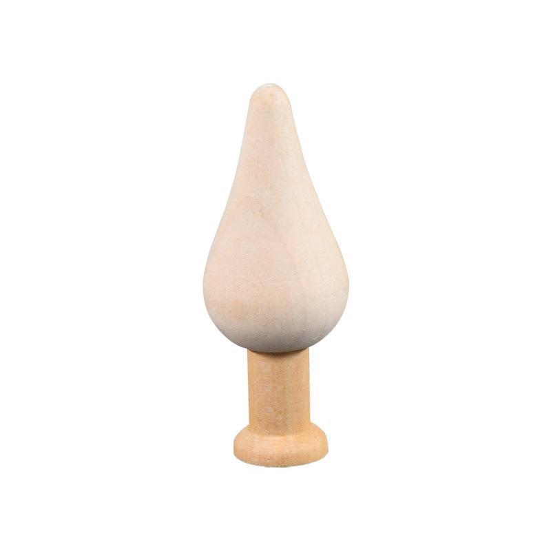 Unfinished Wooden Miniature Tree Painted Crafts Peg Dolls Wood Ornaments DIY Round Corners Kids Toy Mushroom Ornaments