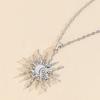 European American Style Sun Flower Pendant Necklace Trendy Zircon Stars Moon Necklace Fashion Collarbone Jewelry