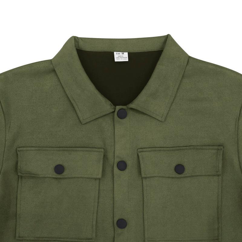 Men's Fall/Winter Suede 2-Piece Set: Single-Breasted Jacket & Trousers Suit