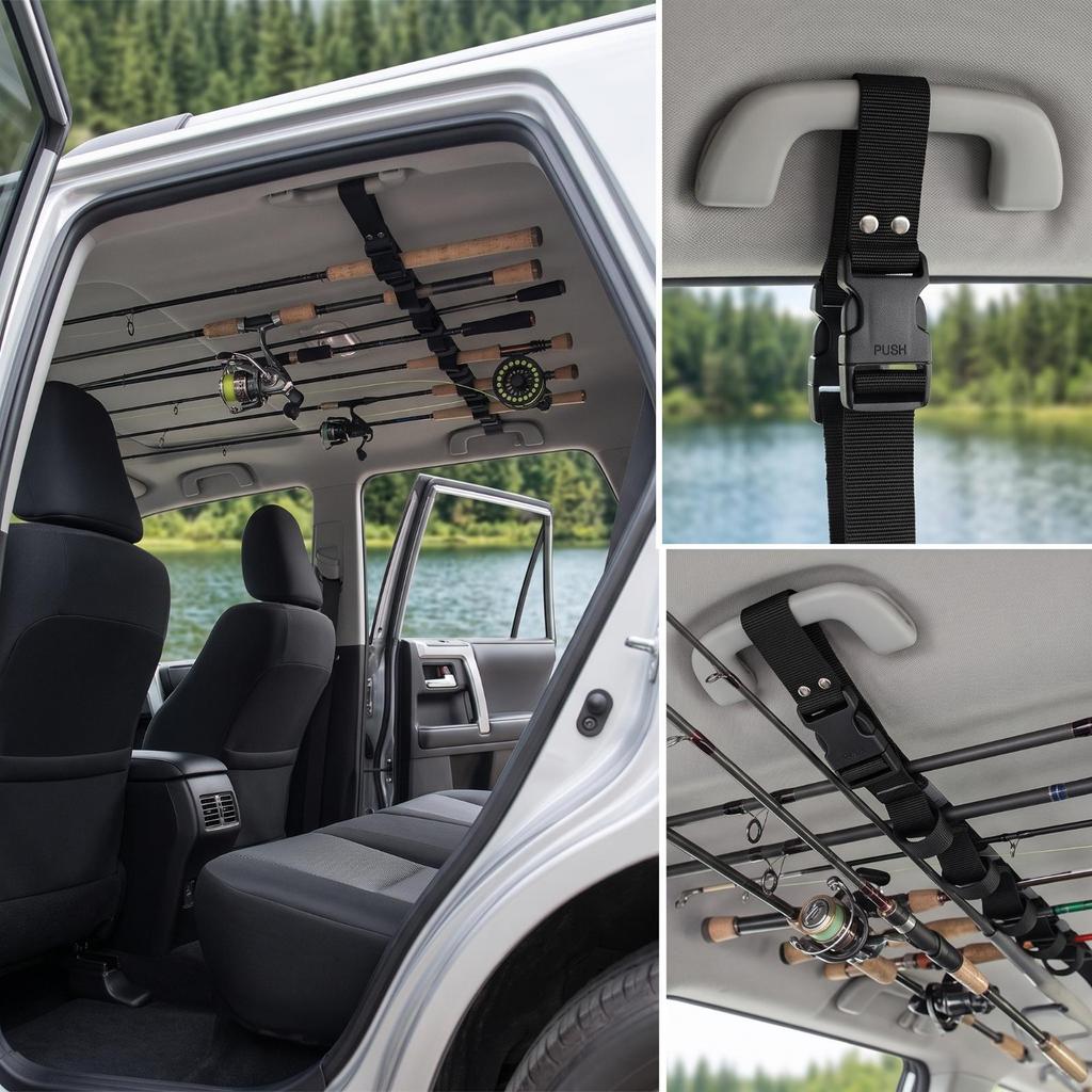 2 Pieces Vehicle Fishing Rod Holder Adjustable Carrier