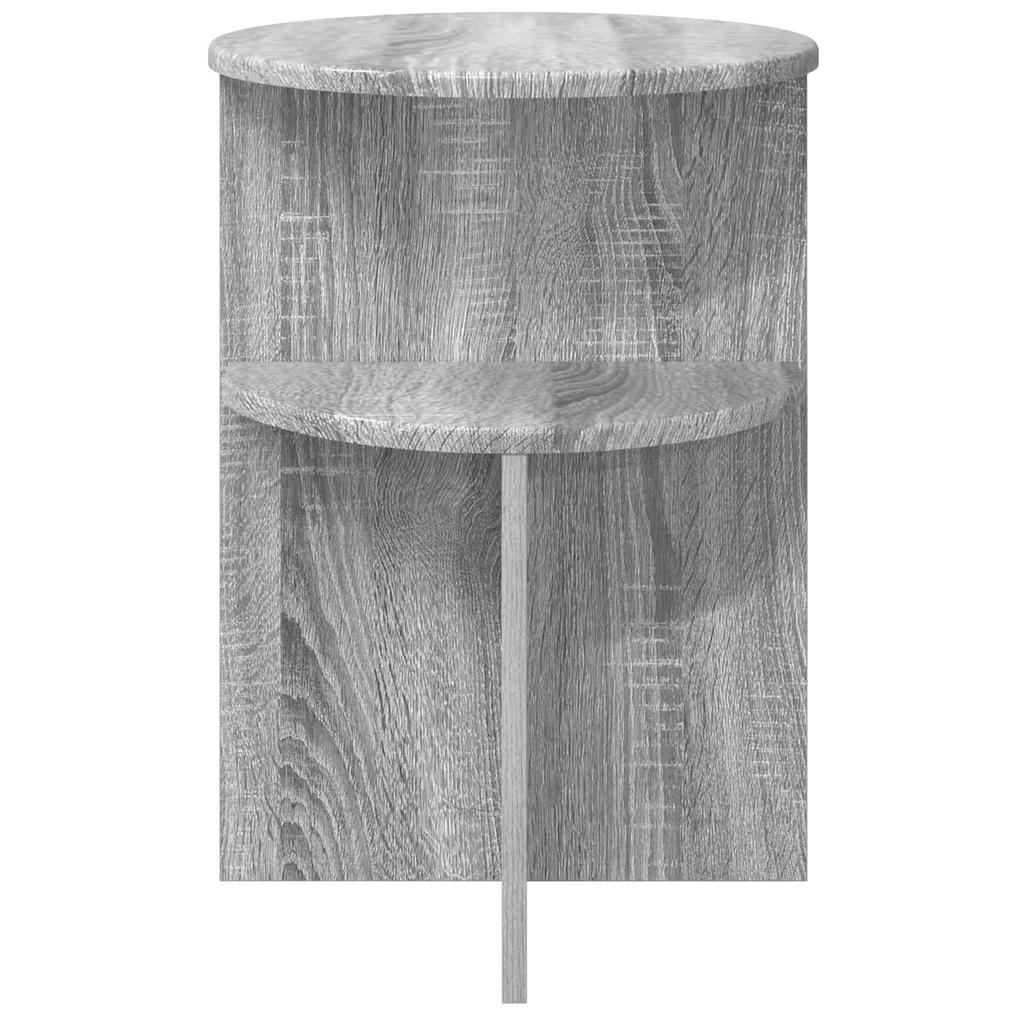 Side Table Grey Sonoma Ø 39.5 X 55 Cm Engineered Wood