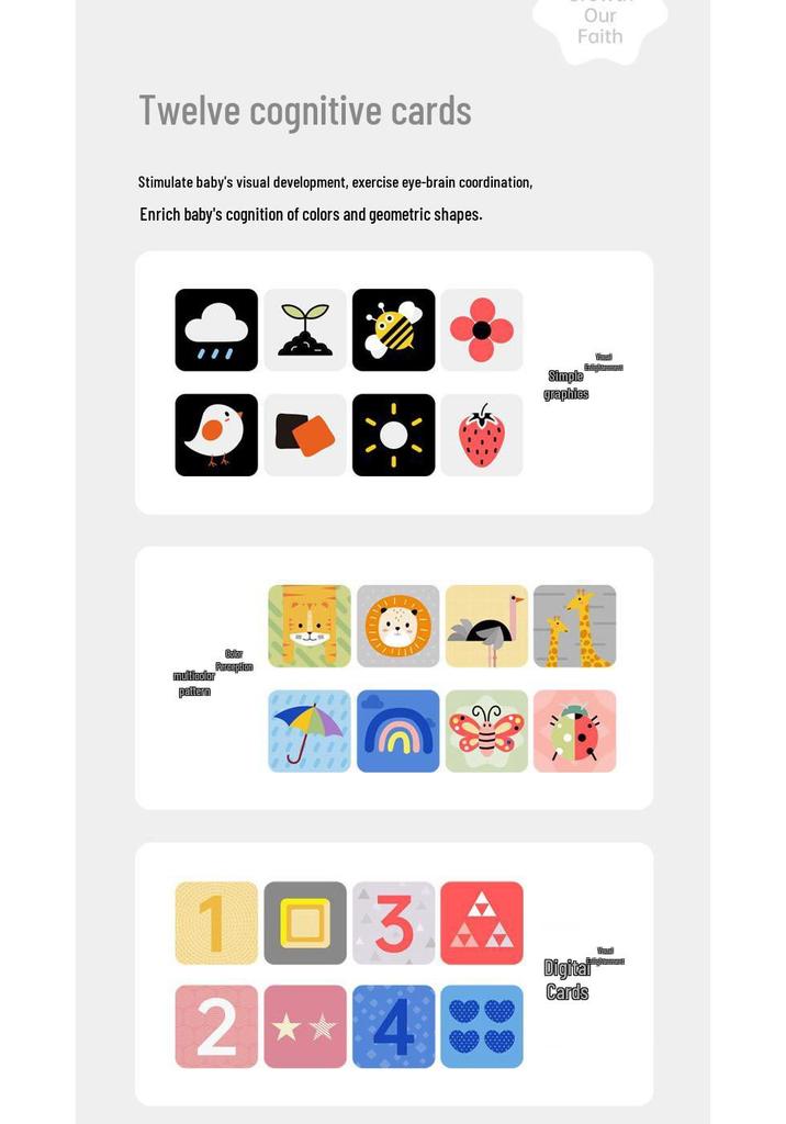 Newborn Gift: Baby Rattle & Soothing Music Set with Educational Cards and Cute Shapes