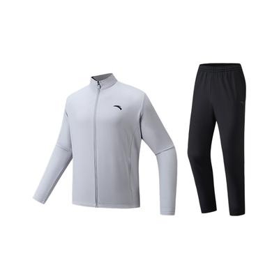 Training Series Running Training Long Sleeve Stand Collar Casual Sports Two Piece Set Men Sets Mud-Lime 952617203N-3