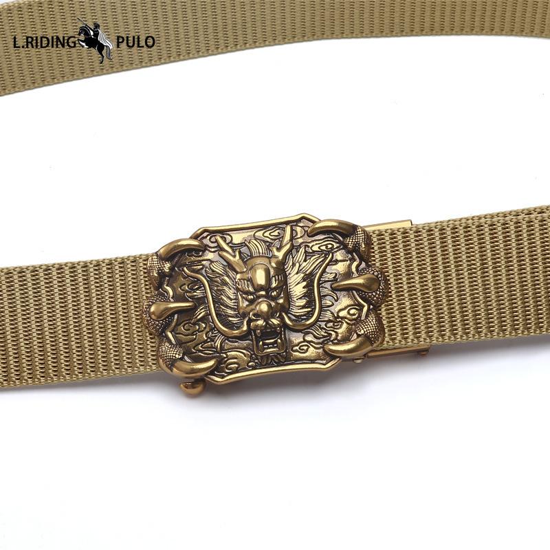 Men's Belt Toothless Alloy Automatic Buckle Men's Belt Imitation Nylon Canvas Youth Versatile Casual Belt