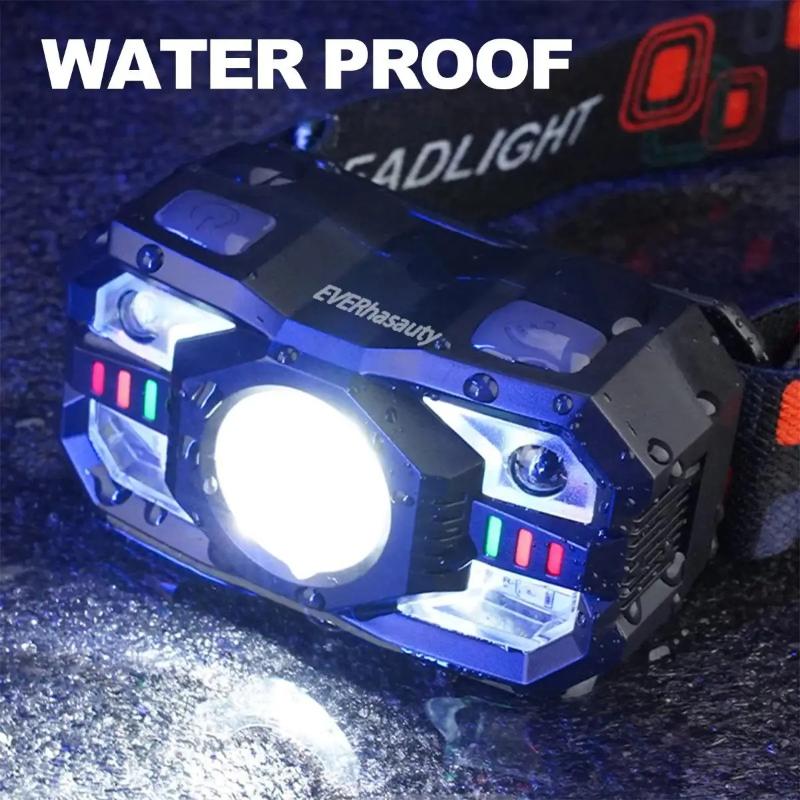 Smart Sensor Headlamp,Multi-Mode Portable Flashlight,Waterproof Type-C Rechargeable,Running,Camping,Cycling,Fishing,Outdoor,BBQ