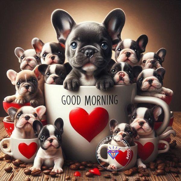 Cute French Bulldog Animal Diamond Painting Kit 5D DIY Dog Diamond Embroidery Cross Embroidery Handmade Art Gift Home Decoration