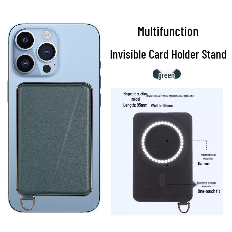 Magnetic Card Holder for Apple 16 Pro Max: Universal MagSafe PU Card Sleeve & ID Holder