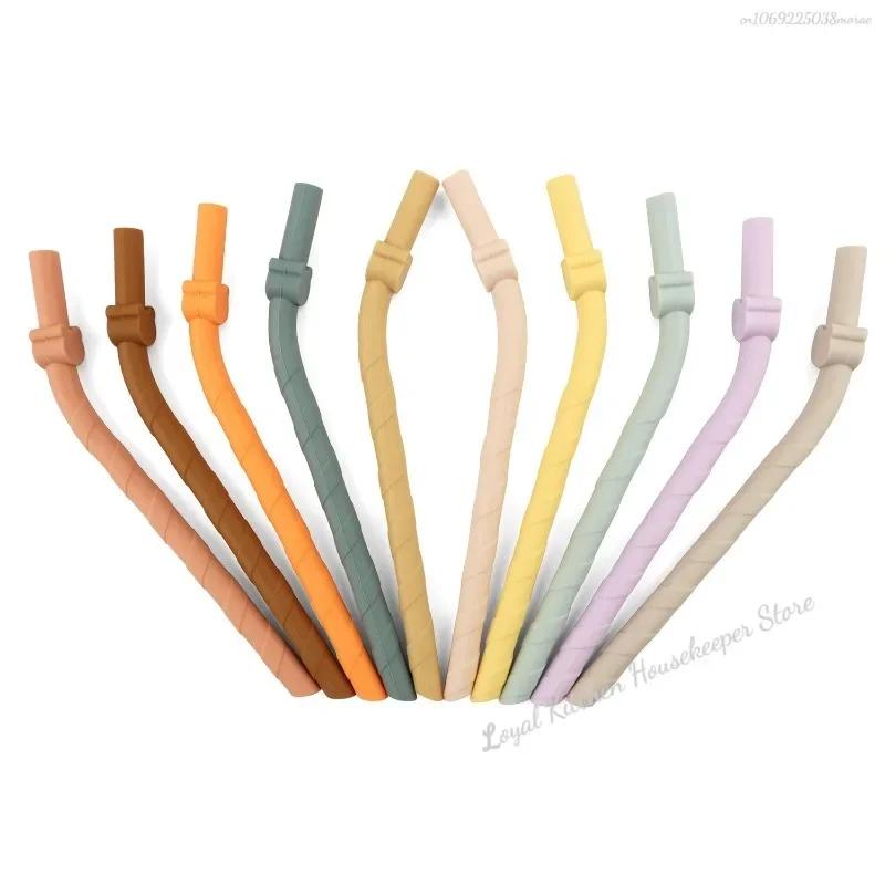 10/5/1Pcs Reusable Silicone Straws Set 15.5Cm Extra Long Flexible Straws Baby Feeding Straw Kitchen Bar Girl Cup Accessories