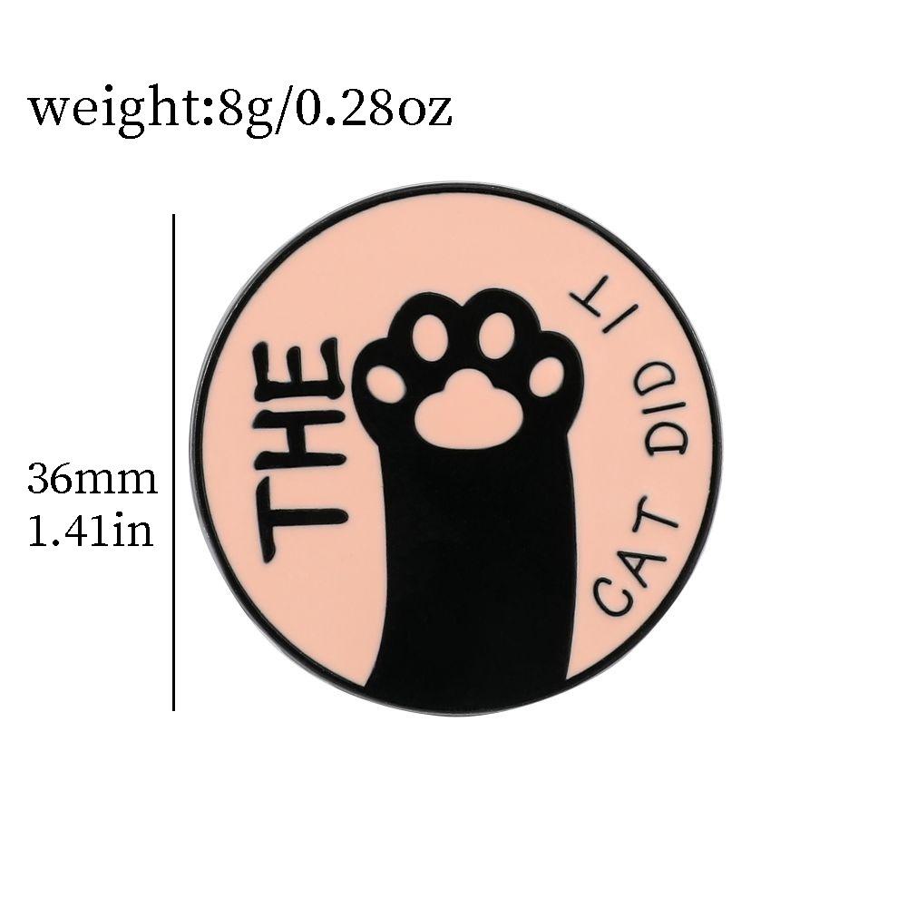 Cute Cat Paw Shaped Metal Badge Cartoon Animal Brooch For Decoration