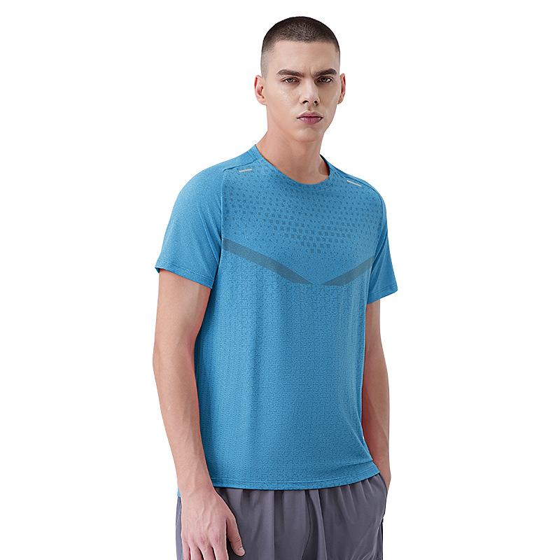 Eisseidenes Sport-T-Shirt für Herren Schnelltrocknend Sommer Leichtgewicht Kurzärmeliges Basketball-Top Trainingsshirt
