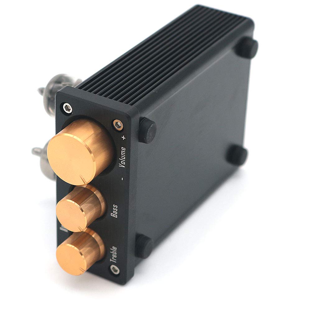 WINGONEER 6J1 Mini Vacuum Tube Preamp Audio Stereo Preamp Treble Bass Control Hi-Fi
