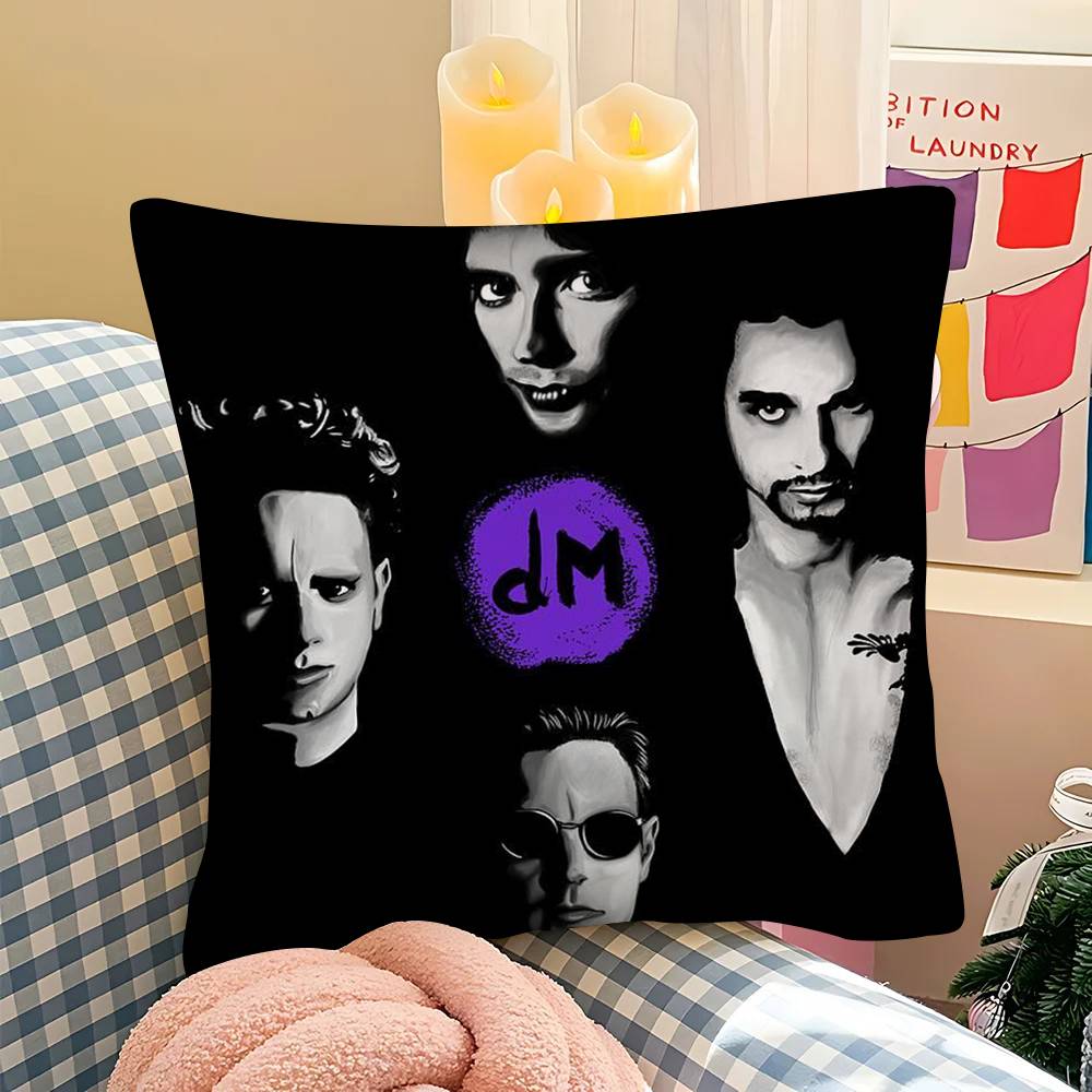 Band D-Depeche M-Mode Pillow Case Square Pillow Bedroom Sofa Leisure Comfort Cushion Car Living Room Home Decoration 16x16Inch