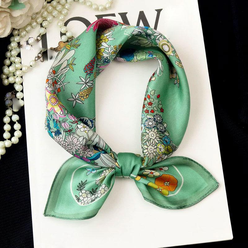 Neuer 100% Naturseide Schal Halstuch Foulard Damen Bandana Schals Frauen Hijab Schal Wickeltuch Quadratisches Kopftuch